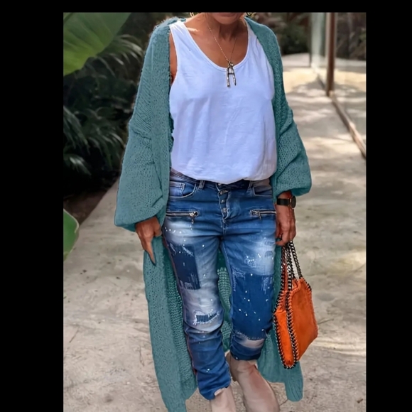 New love peace sweater cardigan jacket - Picture 3 of 6